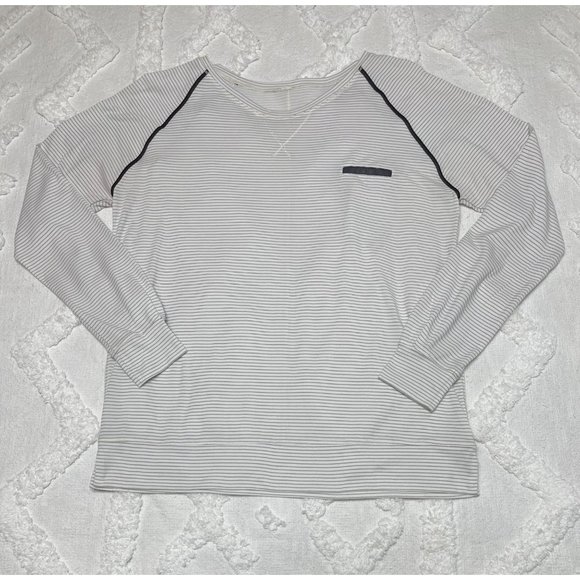 lululemon athletica Gray Striped Long Sleeve Tee - Picture 1 of 8
